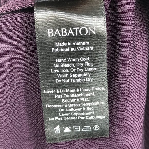 Aritzia Babaton Eggplant Purple 3/4 Sleeve Round / Scoop neck Maxi Dress size S - Picture 11 of 14